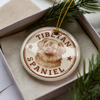 Tibetan Spaniel Dog Ceramic Ornament – Circular Stamp Style Art, Holiday Gift, Pet Lover Keepsake, Christmas Tree Decor — photo 4