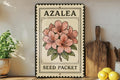Azalea Flower Cluster Metal Sign – Vintage Stamp Style Wall Art with Seed Packet Border for Garden or Home Decor — photo 1