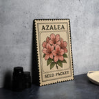 Azalea Flower Cluster Metal Sign – Vintage Stamp Style Wall Art with Seed Packet Border for Garden or Home Decor — photo 2
