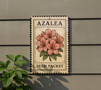 Azalea Flower Cluster Metal Sign – Vintage Stamp Style Wall Art with Seed Packet Border for Garden or Home Decor — photo 5