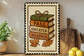 Faux Book Stack Fall Metal Sign – Rustic Autumn Decor, Stamp Style Shelf Sitter, Farmhouse Tiered Tray Accent — photo 1