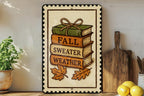 Faux Book Stack Fall Metal Sign – Rustic Autumn Decor, Stamp Style Shelf Sitter, Farmhouse Tiered Tray Accent — photo 1