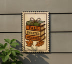 Faux Book Stack Fall Metal Sign – Rustic Autumn Decor, Stamp Style Shelf Sitter, Farmhouse Tiered Tray Accent — photo 5