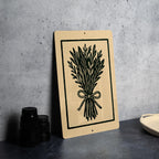 Herb Bundle Metal Sign – Rustic Kitchen Wall Decor, Vintage Farmhouse Style, Botanical Stamp Art, Twine Herb Illustration — photo 1