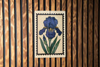 Bearded Iris Flower Metal Sign – Vintage Botanical Garden Wall Art, Rustic Floral Home Decor, Stamp Style Artwork — photo 4