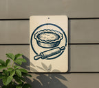 Vintage Pie Dish & Rolling Pin Metal Kitchen Sign – Rustic Baking Wall Decor, Farmhouse Stamp Style Artwork for Bakers — photo 5