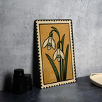 Snowdrop Pair Metal Sign – Vintage Botanical Stamp Style Wall Art, Rustic Floral Home Decor, Garden Lover Gift — photo 1