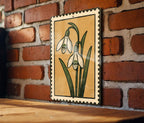 Snowdrop Pair Metal Sign – Vintage Botanical Stamp Style Wall Art, Rustic Floral Home Decor, Garden Lover Gift — photo 2