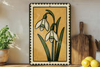 Snowdrop Pair Metal Sign – Vintage Botanical Stamp Style Wall Art, Rustic Floral Home Decor, Garden Lover Gift — photo 4