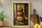 Stacked Pumpkins Porch Metal Sign – Rustic Fall Decor, Vintage Stamp Style Autumn Wall Art for Farmhouse or Front Door — photo 2