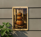 Stacked Pumpkins Porch Metal Sign – Rustic Fall Decor, Vintage Stamp Style Autumn Wall Art for Farmhouse or Front Door — photo 5