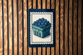 Blueberry Berry Basket Metal Sign – Vintage Farmhouse Kitchen Wall Art, Rustic Stamp Style Fruit Decor for Pantry or Garden — photo 1