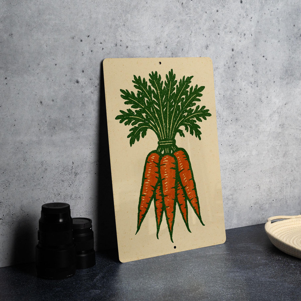 Rustic Carrot Bunch Metal Sign – Farmhouse Kitchen Decor, Vintage Vegetable Wall Art, Stamp Style Garden Produce Sign — photo 3