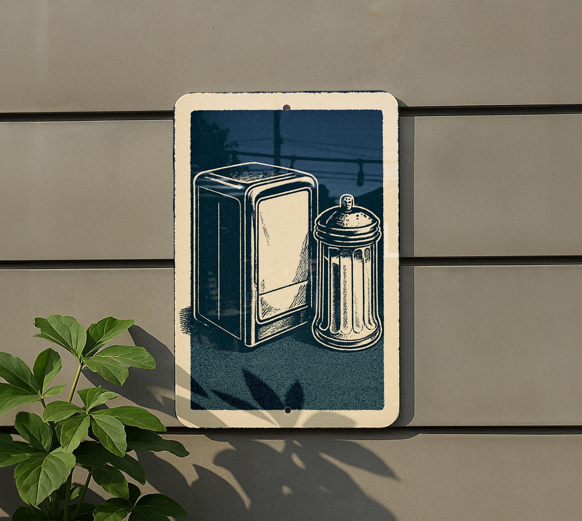 Retro Diner Chrome Napkin Dispenser & Sugar Shaker Stamp Art Metal Sign – Vintage Kitchen Wall Decor Gift — photo 5