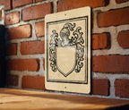 Custom Heraldic Crest Metal Sign – Vintage Blank Coat of Arms Wall Art, Rustic Family Emblem Stamp Style Decor — photo 1