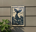 Mermaid Tail Metal Sign – Nautical Ocean Waves Wall Art, Coastal Beach House Decor, Rustic Sea Life Stamp Style Design — photo 5