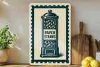 Vintage Paper Straw Dispenser Metal Sign – Retro Kitchen Wall Art, Stamp Style Tin Decor for Diner or Bar — photo 1