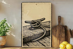 Nautical Rope Cleat Stamp Art on Weathered Dock Metal Sign – Coastal Marine Wall Decor for Beach House or Boat Lovers — photo 1