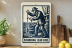 Nautical Soundings Lead Line Metal Sign – Vintage Maritime Stamp Style Wall Art for Coastal Home or Boat Decor — photo 3