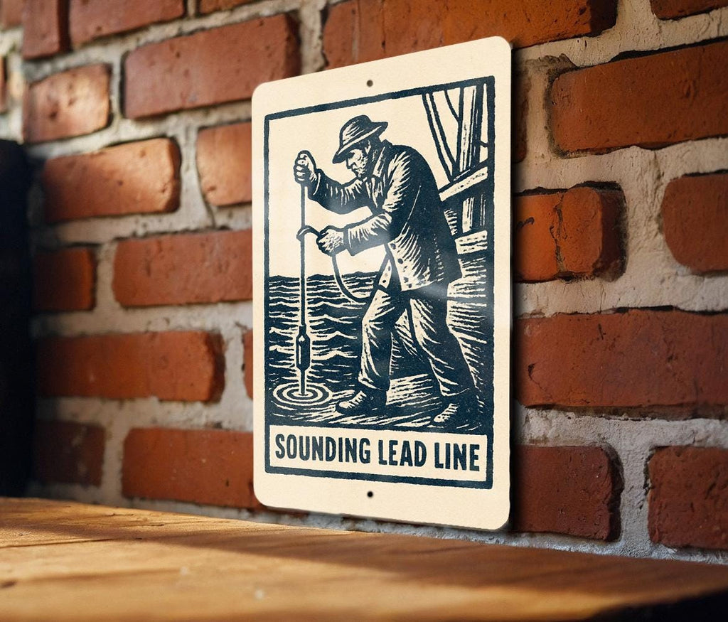 Nautical Soundings Lead Line Metal Sign – Vintage Maritime Stamp Style Wall Art for Coastal Home or Boat Decor — photo 4