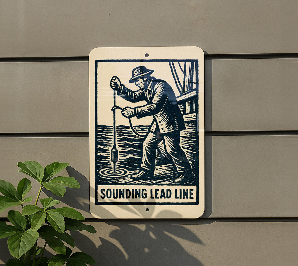 Nautical Soundings Lead Line Metal Sign – Vintage Maritime Stamp Style Wall Art for Coastal Home or Boat Decor — photo 5