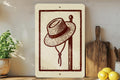 Straw Hat Stamp Art Metal Sign – Rustic Farmhouse Wall Decor, Vintage Country Style Peg Hat Display, Barn Art Sign — photo 1