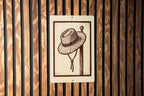 Straw Hat Stamp Art Metal Sign – Rustic Farmhouse Wall Decor, Vintage Country Style Peg Hat Display, Barn Art Sign — photo 2