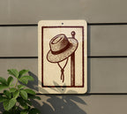 Straw Hat Stamp Art Metal Sign – Rustic Farmhouse Wall Decor, Vintage Country Style Peg Hat Display, Barn Art Sign — photo 5