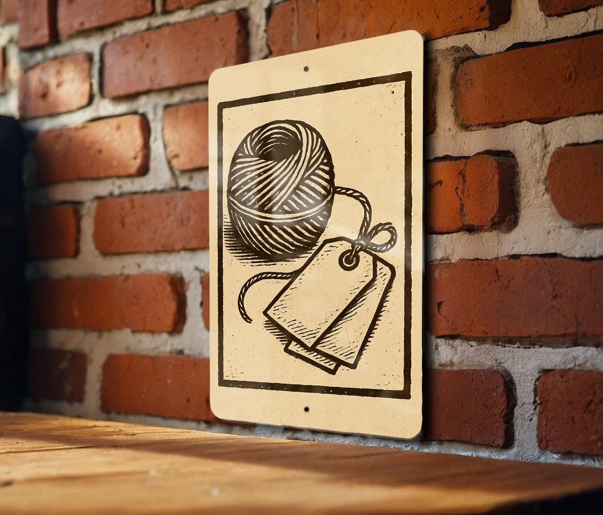 Rustic Twine Ball & Garden Tags Metal Sign – Vintage Stamp Style Wall Art for Gardeners, Farmhouse Garden Decor — photo 2