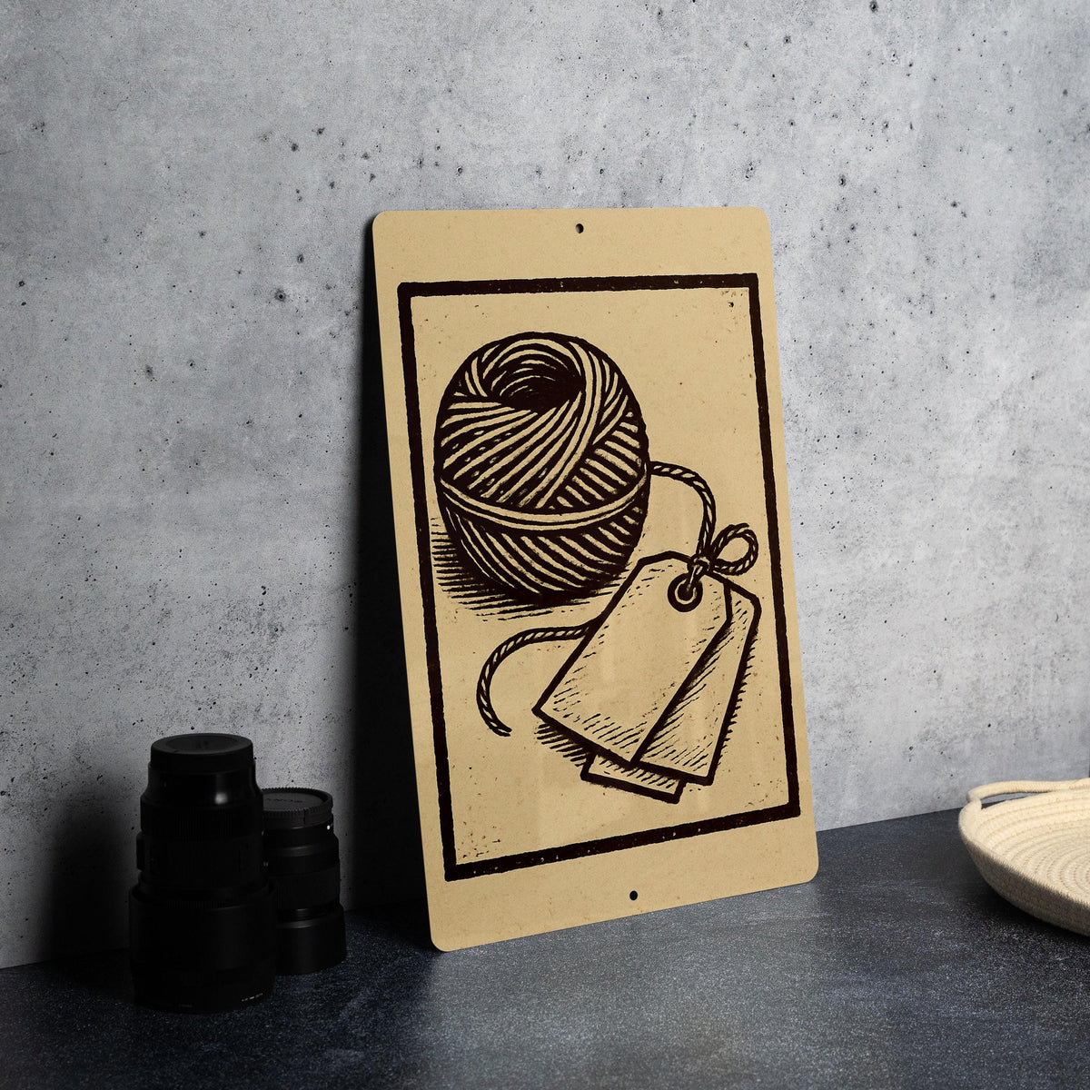 Rustic Twine Ball & Garden Tags Metal Sign – Vintage Stamp Style Wall Art for Gardeners, Farmhouse Garden Decor — photo 4