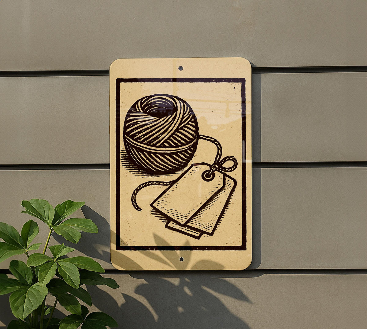 Rustic Twine Ball & Garden Tags Metal Sign – Vintage Stamp Style Wall Art for Gardeners, Farmhouse Garden Decor — photo 5