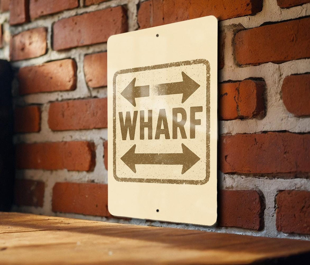 Custom Wharf Arrow Sign Metal Wall Art – Vintage Stamp Style Nautical Decor for Home, Bar, Dock or Coastal Cabin — photo 4