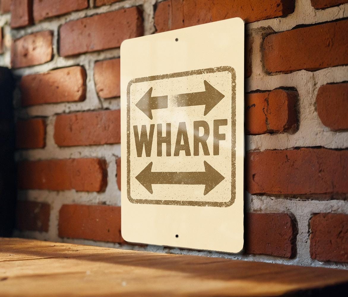 Custom Wharf Arrow Sign Metal Wall Art – Vintage Stamp Style Nautical Decor for Home, Bar, Dock or Coastal Cabin — photo 4