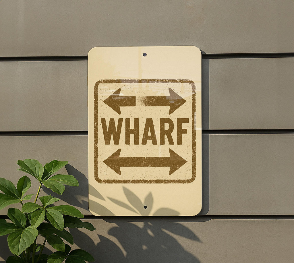 Custom Wharf Arrow Sign Metal Wall Art – Vintage Stamp Style Nautical Decor for Home, Bar, Dock or Coastal Cabin — photo 5