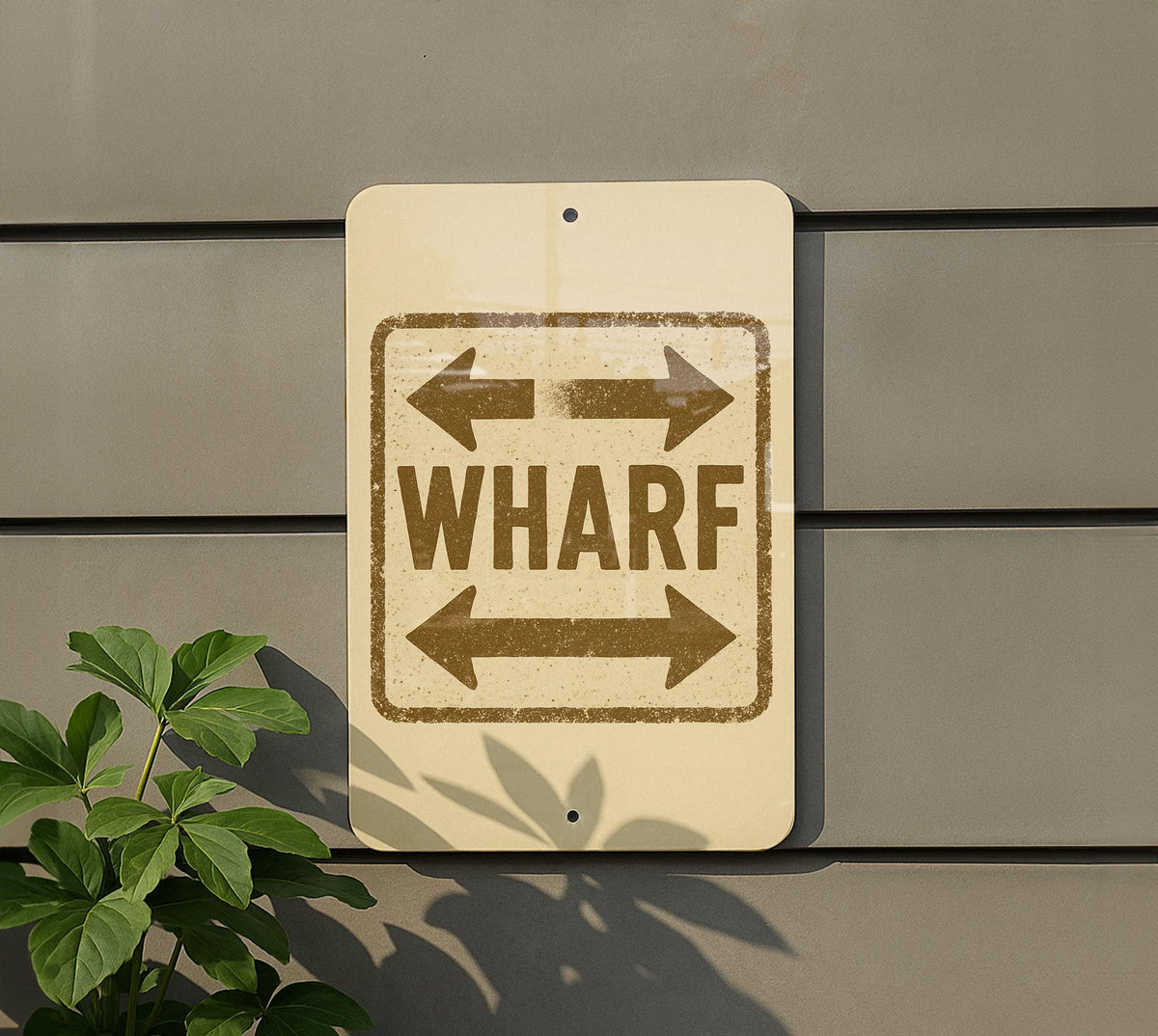 Custom Wharf Arrow Sign Metal Wall Art – Vintage Stamp Style Nautical Decor for Home, Bar, Dock or Coastal Cabin — photo 5