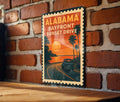 Alabama Bayfront Sunset Drive Metal Sign – Vintage Stamp Style Wall Art, Coastal Home Decor, Retro Beach Road Sign — photo 1