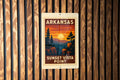 Arkansas Sunset Vista Point Metal Sign – Vintage Stamp Style Wall Art for Home, Cabin, RV, Bar, or Man Cave Decor — photo 1