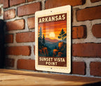 Arkansas Sunset Vista Point Metal Sign – Vintage Stamp Style Wall Art for Home, Cabin, RV, Bar, or Man Cave Decor — photo 2