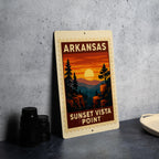 Arkansas Sunset Vista Point Metal Sign – Vintage Stamp Style Wall Art for Home, Cabin, RV, Bar, or Man Cave Decor — photo 3