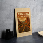 Arizona Scenic Byway Metal Sign – Vintage Road Stamp Art, Rustic Wall Decor, Retro Travel Poster Style, Arizona Highway Gift — photo 1