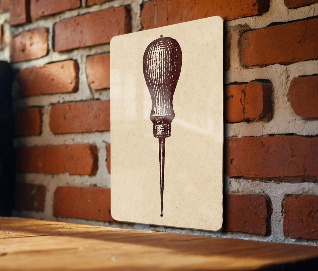 Awl Tool Stamp Style Metal Sign – Vintage Workshop Wall Art, Rustic Garage Decor, Hand Tool Collector Gift — photo 3