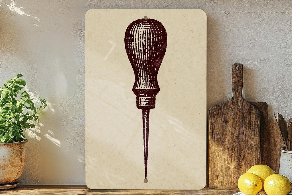 Awl Tool Stamp Style Metal Sign – Vintage Workshop Wall Art, Rustic Garage Decor, Hand Tool Collector Gift — photo 4
