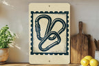 Carabiner Stamp Style Metal Sign – Vintage Climbing Gear Wall Art for Hikers, Rustic Adventure Decor, Mountaineering Gift — photo 2