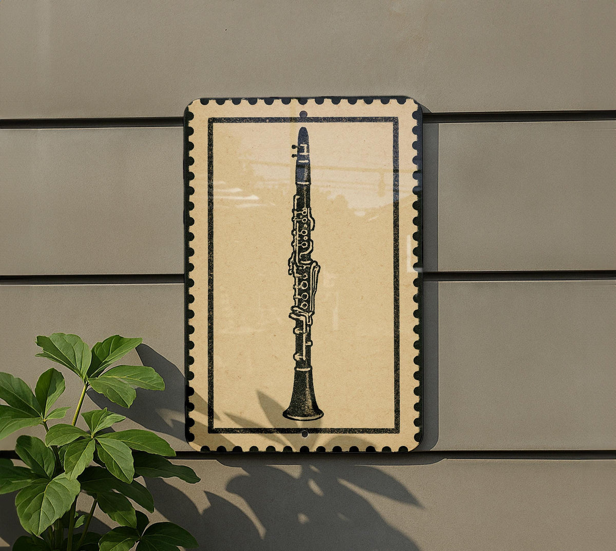 Clarinet Metal Sign – Vintage Stamp Style Wall Art for Musicians, Jazz Band Decor, Music Lover Gift, Rustic Music Room Sign — photo 5