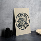 Dead Sea Salt Crust Metal Sign – Vintage Stamp Style Wall Art, Rustic Coastal Decor, Weathered Beach House Tin Sign — photo 3