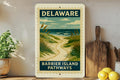 Delaware Barrier Island Pathways Metal Sign – Vintage Stamp Style Wall Art, Coastal Home Decor, Beach House Sign Gift — photo 1