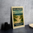 Delaware Barrier Island Pathways Metal Sign – Vintage Stamp Style Wall Art, Coastal Home Decor, Beach House Sign Gift — photo 2