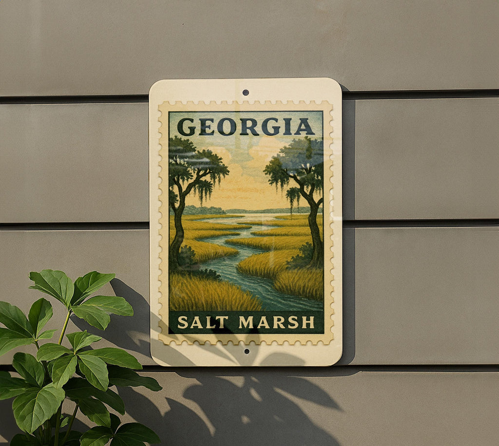 Georgia Salt Marsh Overlook Metal Sign – Rustic Coastal Wall Art, Vintage Nature Scene, Southern Landscape Home Decor — photo 5