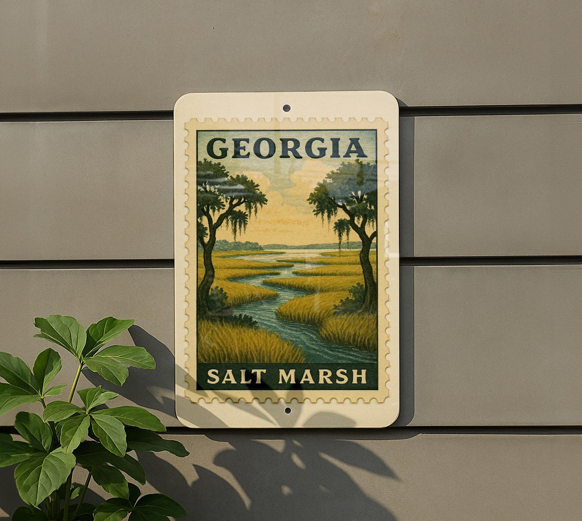 Georgia Salt Marsh Overlook Metal Sign – Rustic Coastal Wall Art, Vintage Nature Scene, Southern Landscape Home Decor — photo 5