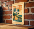 Georgia Seaside Promenade Metal Sign – Vintage Stamp Style Coastal Wall Art, Beach House Decor, Retro Travel Poster Sign — photo 1